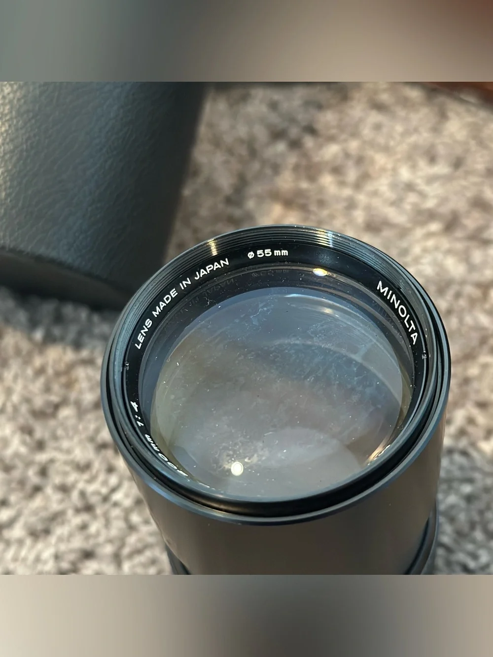3-set Minolta SLR Film Camera with Brown Case and Extra Lens